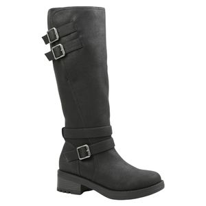 Kensie Dunkan Black Moto Boots Faux Leather